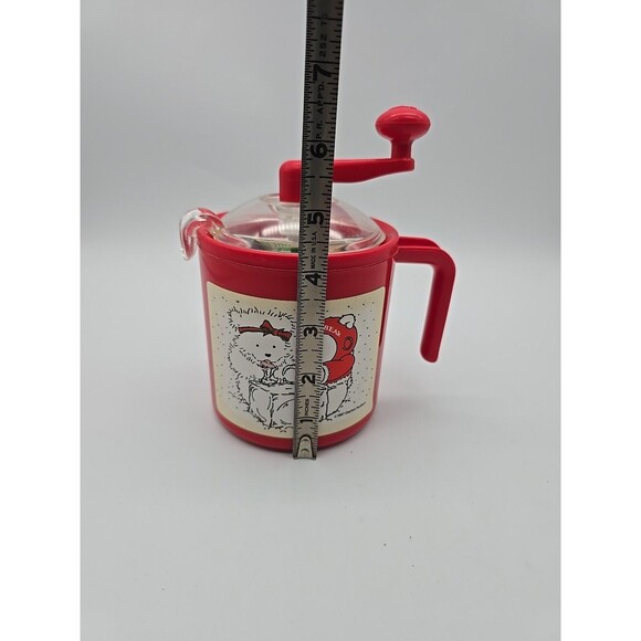 Donvier Manual Hand Crank Ice Cream Maker Half-Pint Santa Bear Red 1987 - Picture 7 of 8